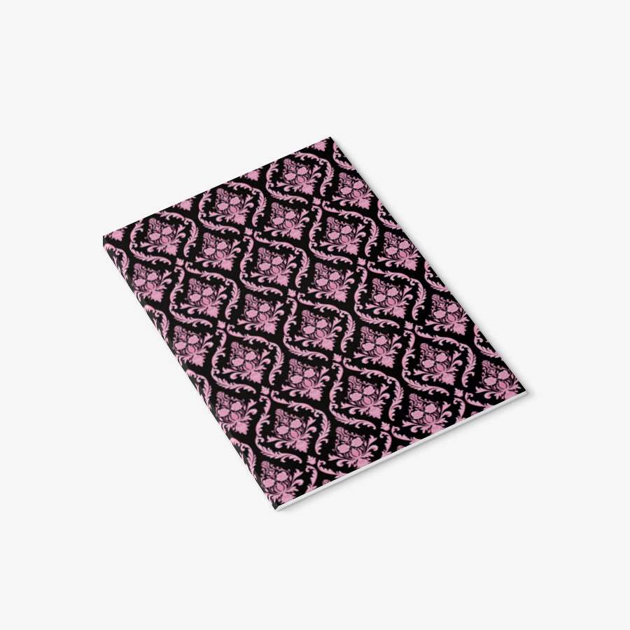 60 WORLD - Pink Damask A6 Notebook - Marpple Shop - Notebook - Harumio