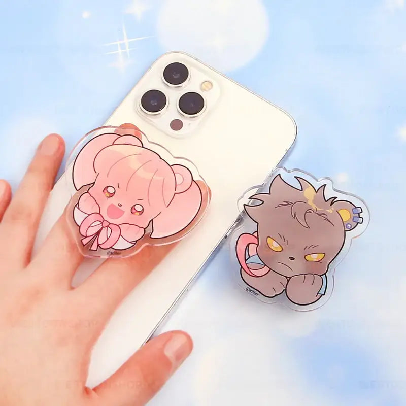 Teddy Bear - Acrylic Shaped Toon Socket - Webtoon Shop - Griptoks - Harumio