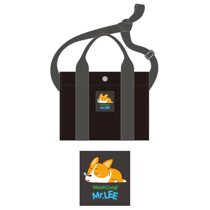 Welshcorgi Mr.Lee - Webbing Cross Eco Bag - Soone Content - Cross Eco Bags - Harumio