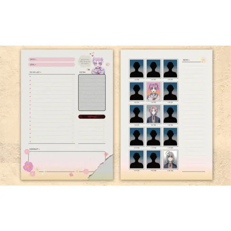 Surviving Romance - Attendance Loop Day Planner - Webtoon Friends - Day Planner - Harumio