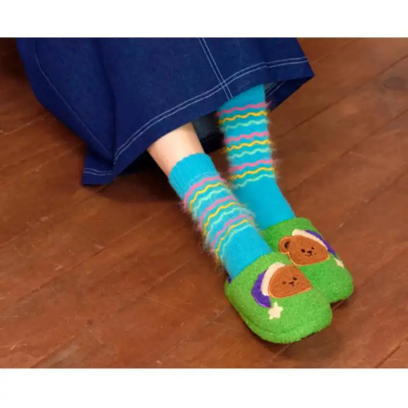 Wiggle Wiggle - Teddy Bear Fleece Home Slipper - Wiggle Wiggle - Home Slippers - Harumio