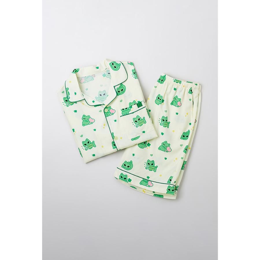 SPAO x Earthlings - Hello Earthling Short Sleeve Pajamas Set (Green)
