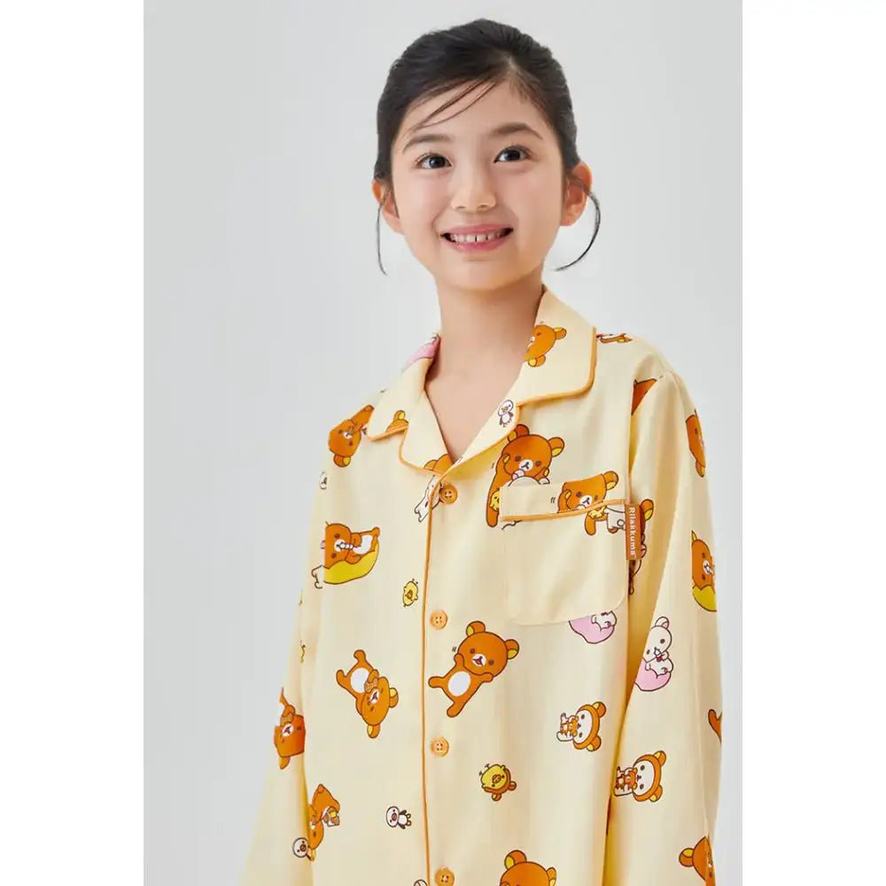 SPAO x Rilakkuma - Kuma's Free Time Long Sleeve Pajamas (Kids) - SPAO - Pajama Set - Harumio