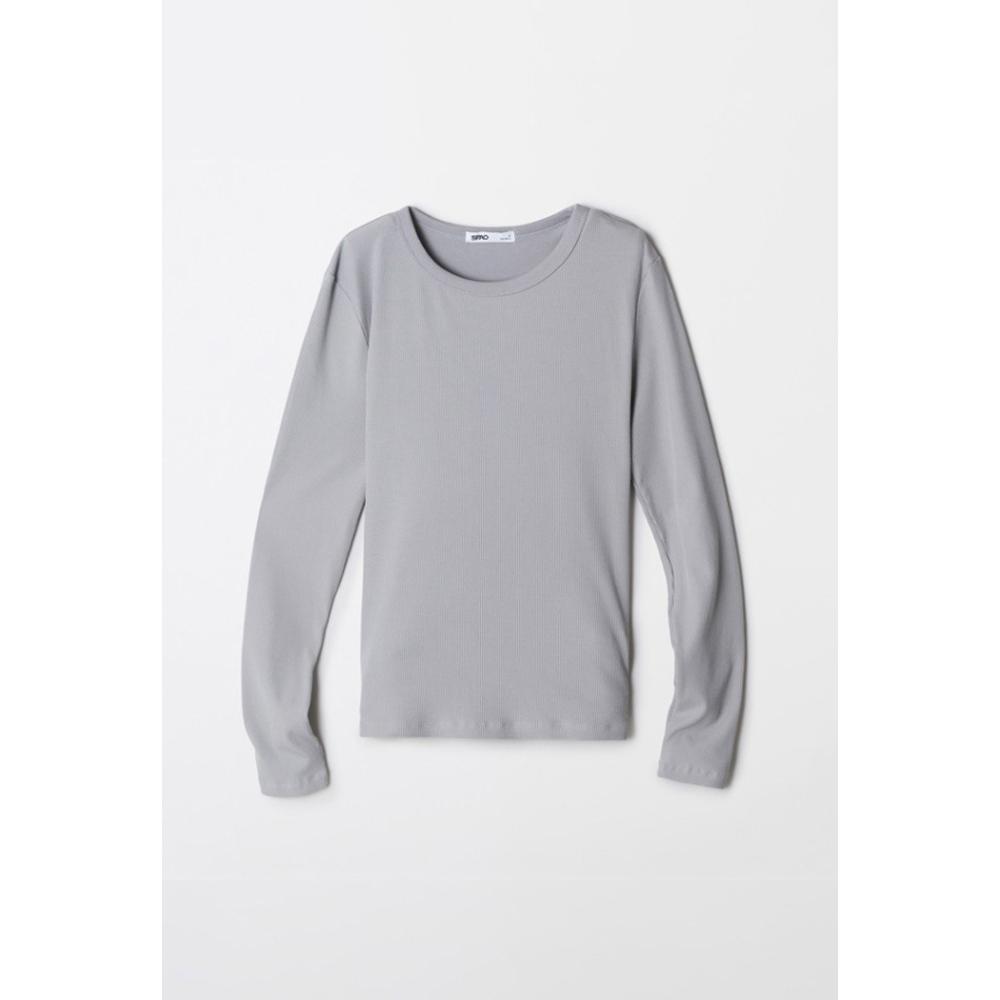 SPAO - Round Neck Long Sleeve T-Shirt (LIGHT BLUE)