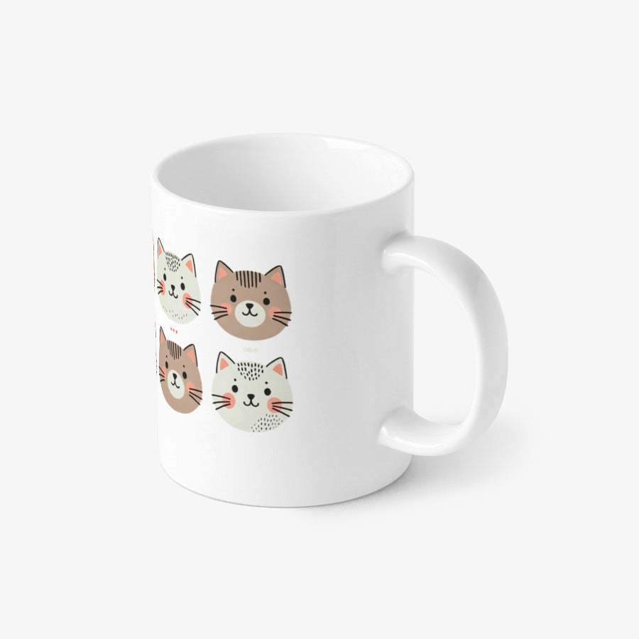 Egg Cartop - Beige Happy Cat 52 Basic Mug - Marpple Shop - Mug - Harumio