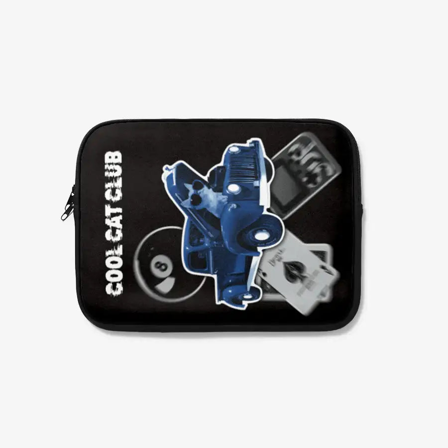 Poikilo - Blue Gambler Cat Laptop Case - Marpple Shop - laptop case - Harumio