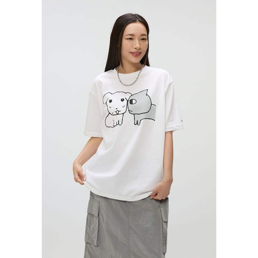 SPAO x Ganadi - Short Sleeve T-Shirt (Gray) - SPAO - T-Shirt - Harumio