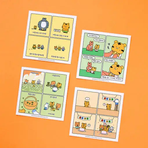 Coco the Timid Tiger - 4-Cut Story Postcard - Webtoon Friends - Postcard - Harumio