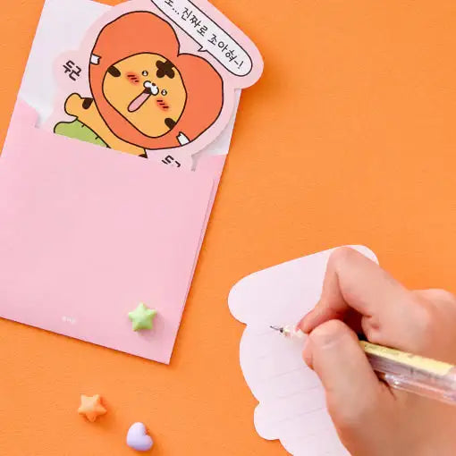Coco the Timid Tiger - Heart Letter Paper Set - Webtoon Friends - Letter Paper - Harumio