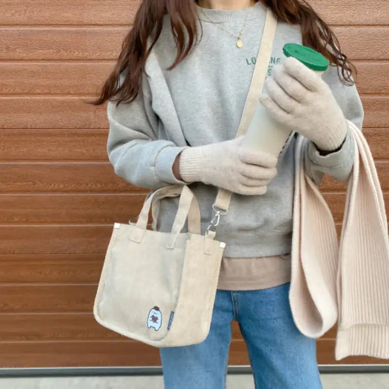 Anonymous - Corduroy Mini Eco Bag - Soone Content - Eco Bags - Harumio
