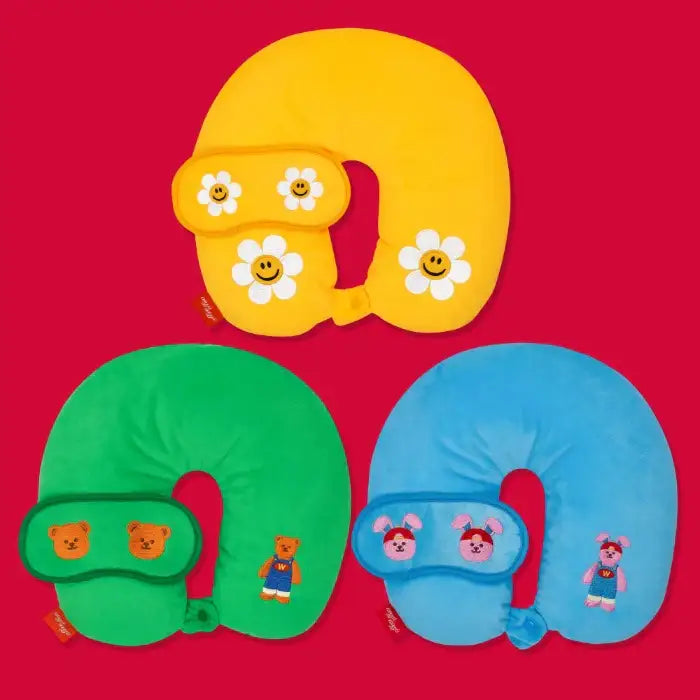 Wiggle Wiggle - Travel Neck Pillow & Eye Pad Set - Wiggle Wiggle - Neck pillow - Harumio