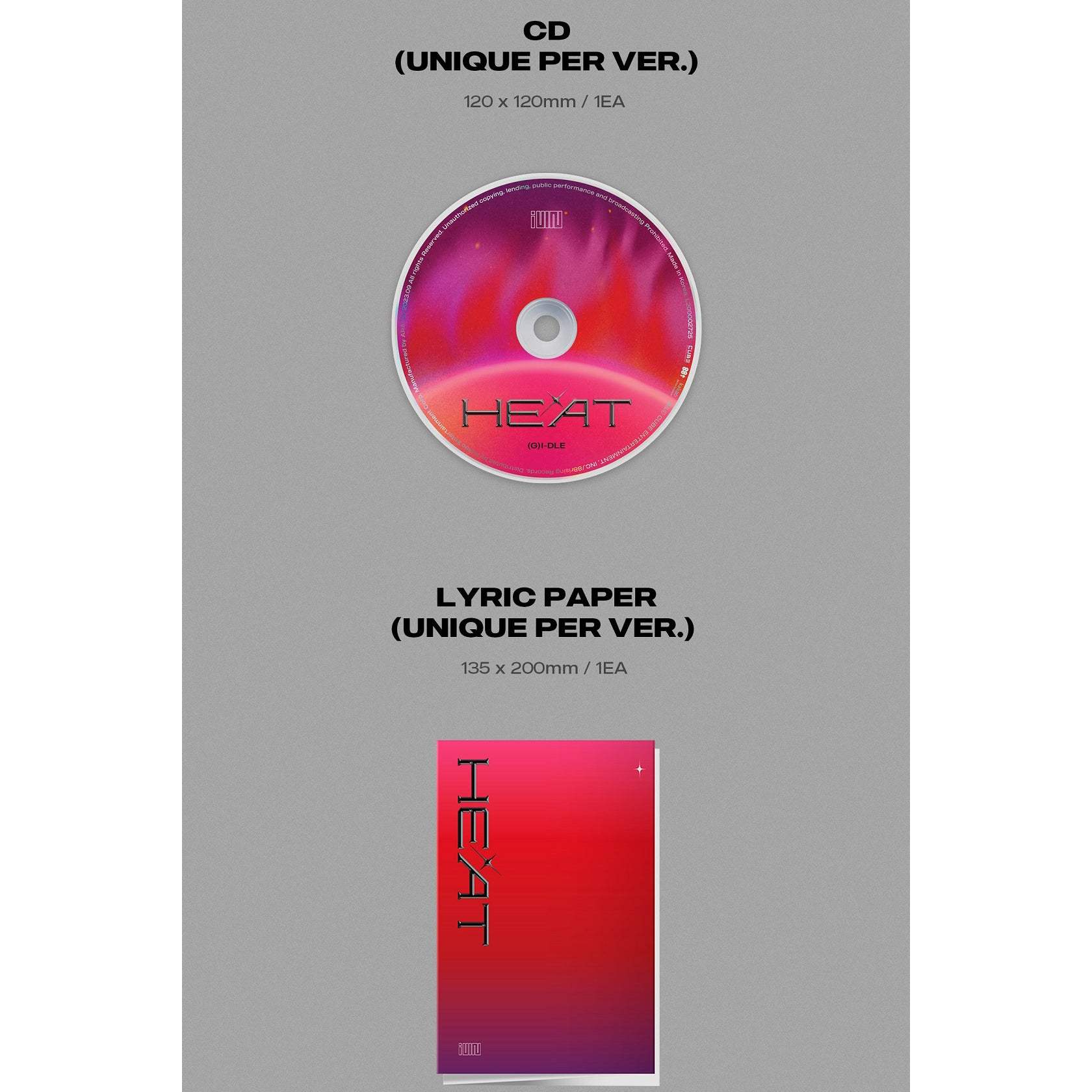 (G)I-DLE - Heat : Premium Sleeve Album (Flare Version) - Cube Entertainment - Album - Harumio