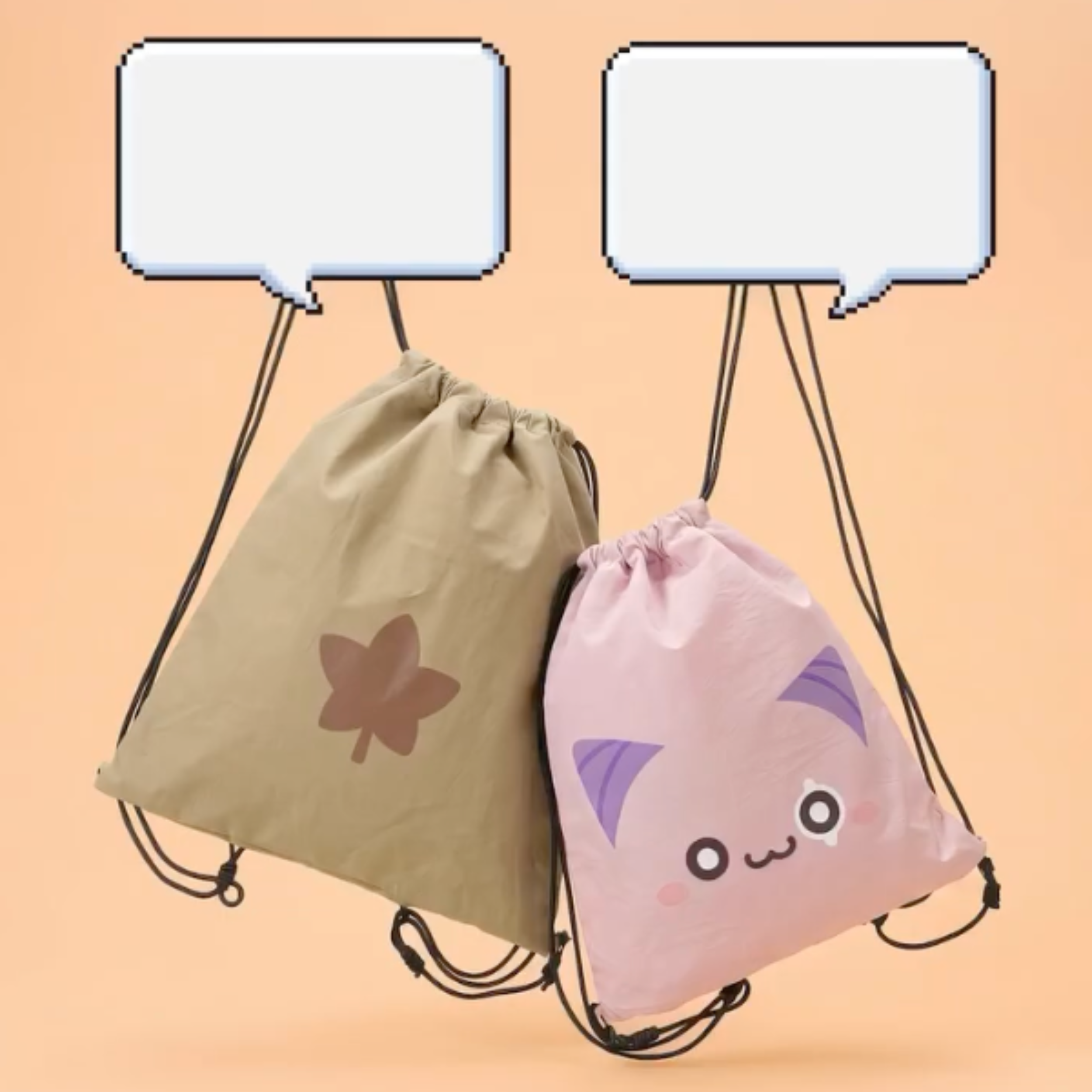 MapleStory - Reversible Drawstring Bag (Meso Sack / Pink Bean)