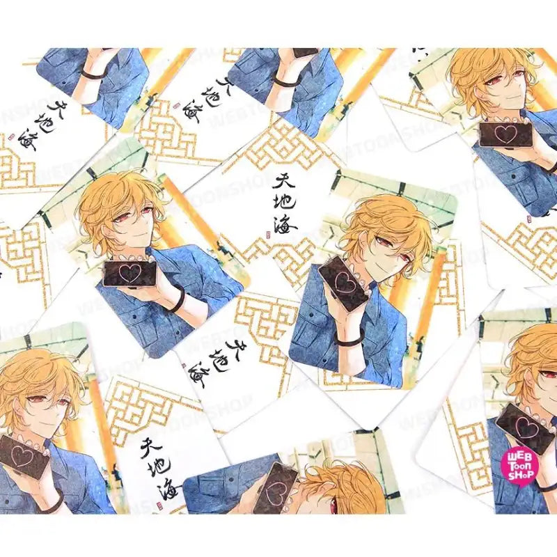 Heaven And Earth - Photo Card + Heart Button (Random) - Webtoon Shop - Accessories - Harumio