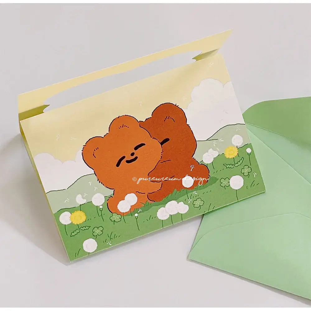 Pureureum Design - Cupid Bear Mini Folding Card ver.1-3