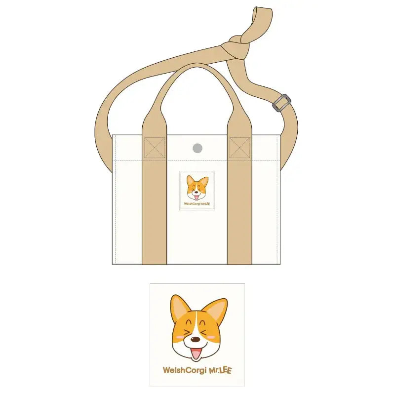 Welshcorgi Mr.Lee - Webbing Cross Eco Bag - Soone Content - Cross Eco Bags - Harumio