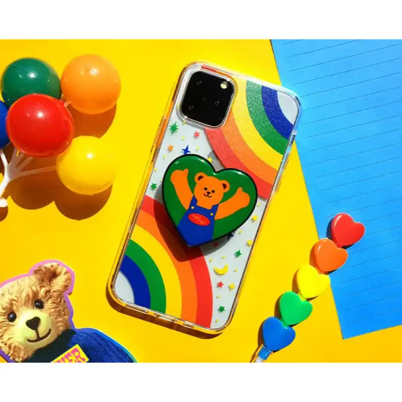 Wiggle Wiggle - iPhone Transparent Case & Heart Griptok Set - Wiggle Wiggle - Phone Case - Harumio