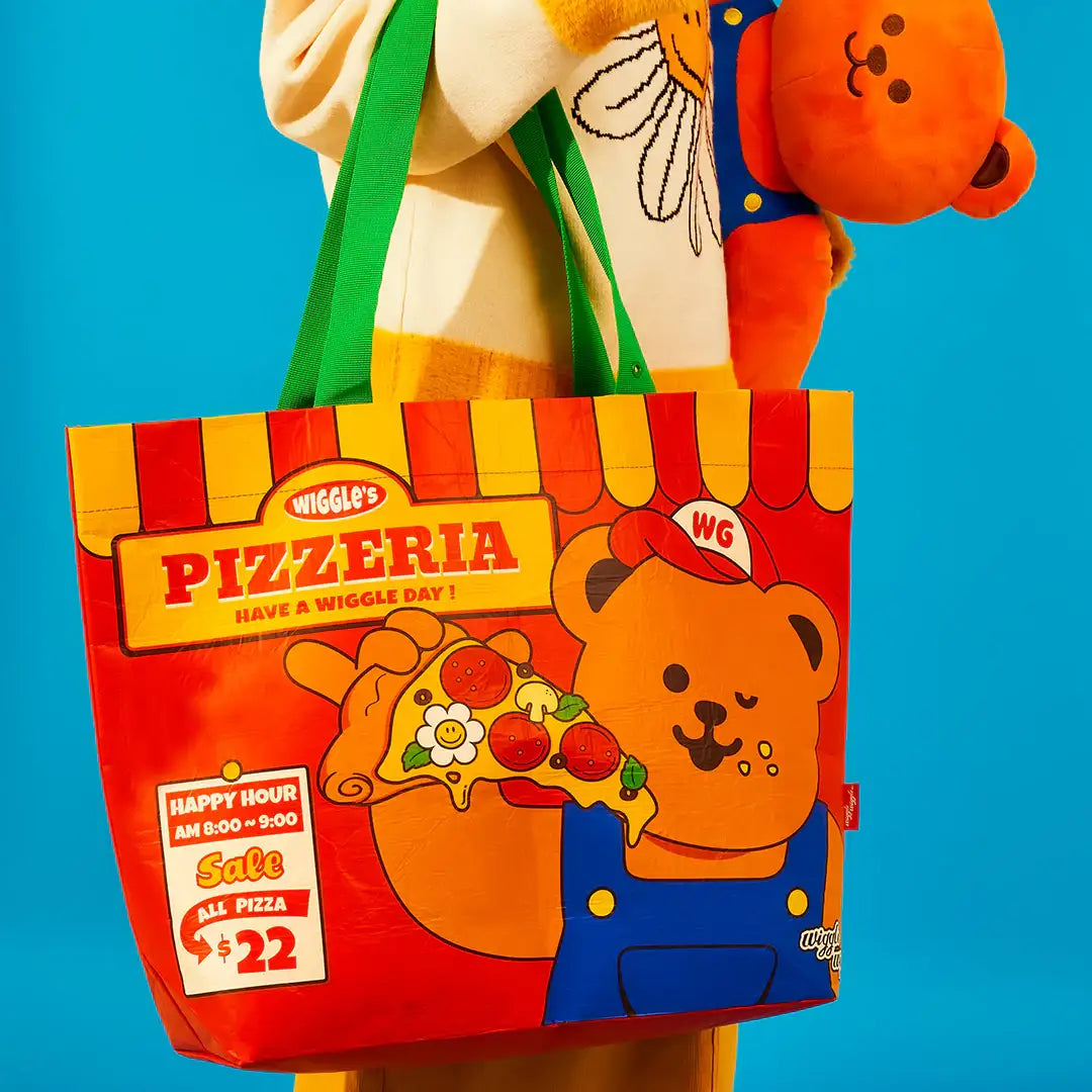 Wiggle Wiggle - Pizza Time Reusable Shopper Bag (M) - Wiggle Wiggle - Home & Living, Accessories - Harumio