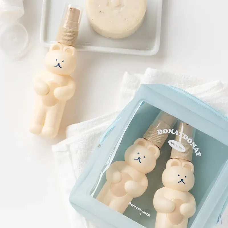 Romane - DONATDONAT Bear Travel Bottle Set - Romane - Travel Container - Harumio
