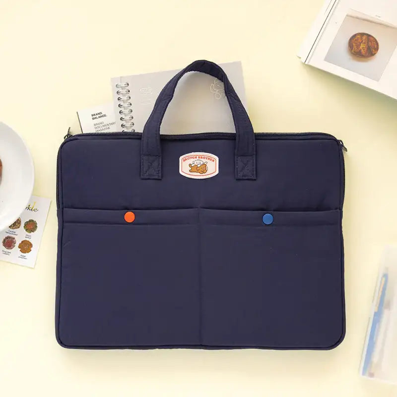 【ROMANE】Brunch Brother Poodle Open Laptop Pouch 15” 15