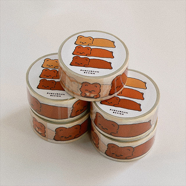 Pureureumdesign - Cupid Bear Label Masking Tape (20mm)