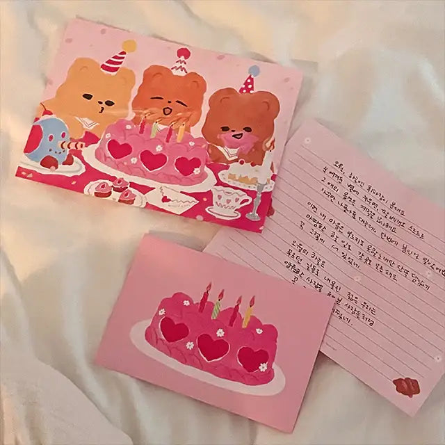 Pureureum Design - Cupid Bear Birthday Cake Stationery Set - Pureureum Design - Home & Living, Accessories - Harumio