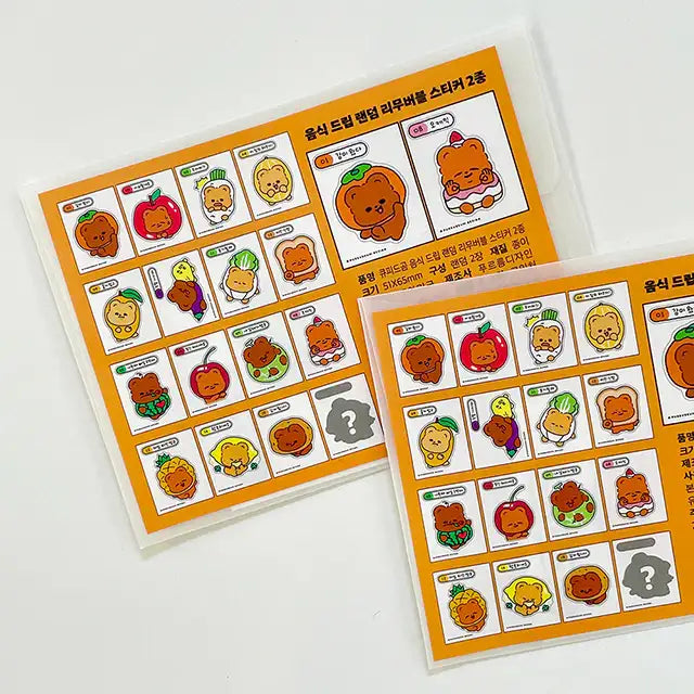 Pureureum Design - Cupid Bear Food Drip Random Removable Sticker 2 Types - Pureureum Design - Home & Living, Accessories - Harumio