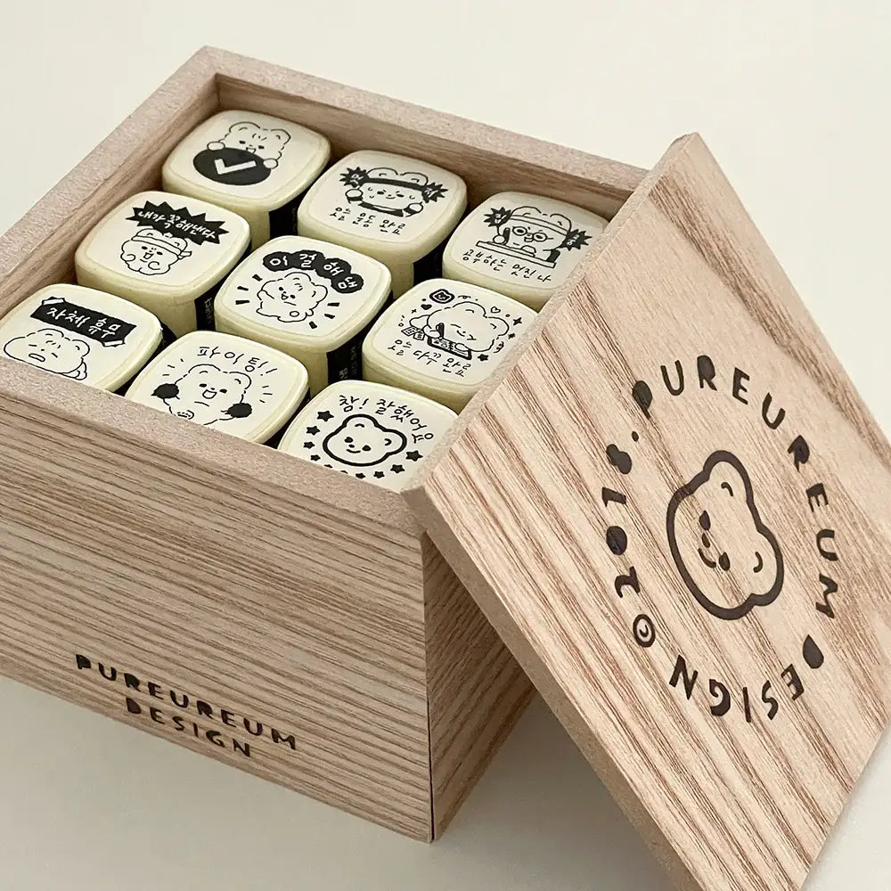 Pureureumdesign - Cupid Bear Stamp Set Ver. 1 - Pureureumdesign - Home & Living, Accessories - Harumio