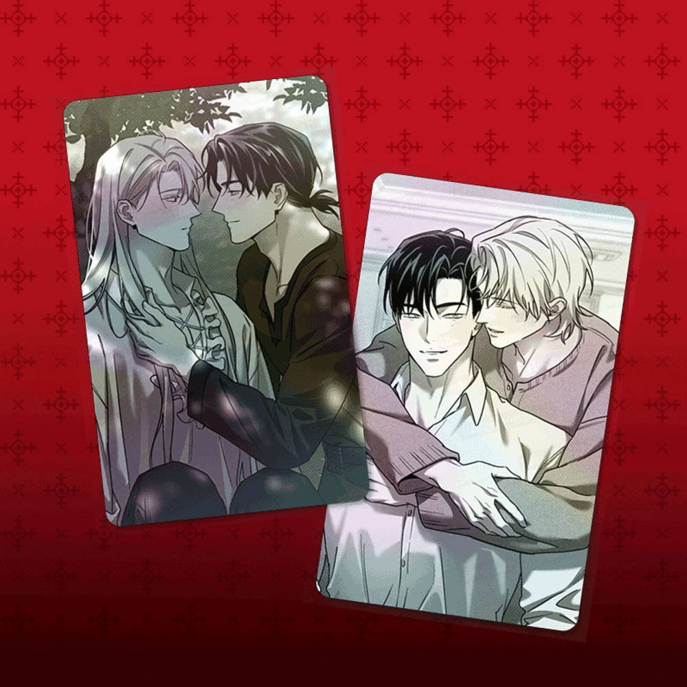 This premium collectible photocard features exclusive artwork and character illustrations inspired by A Homeless Vampire.
