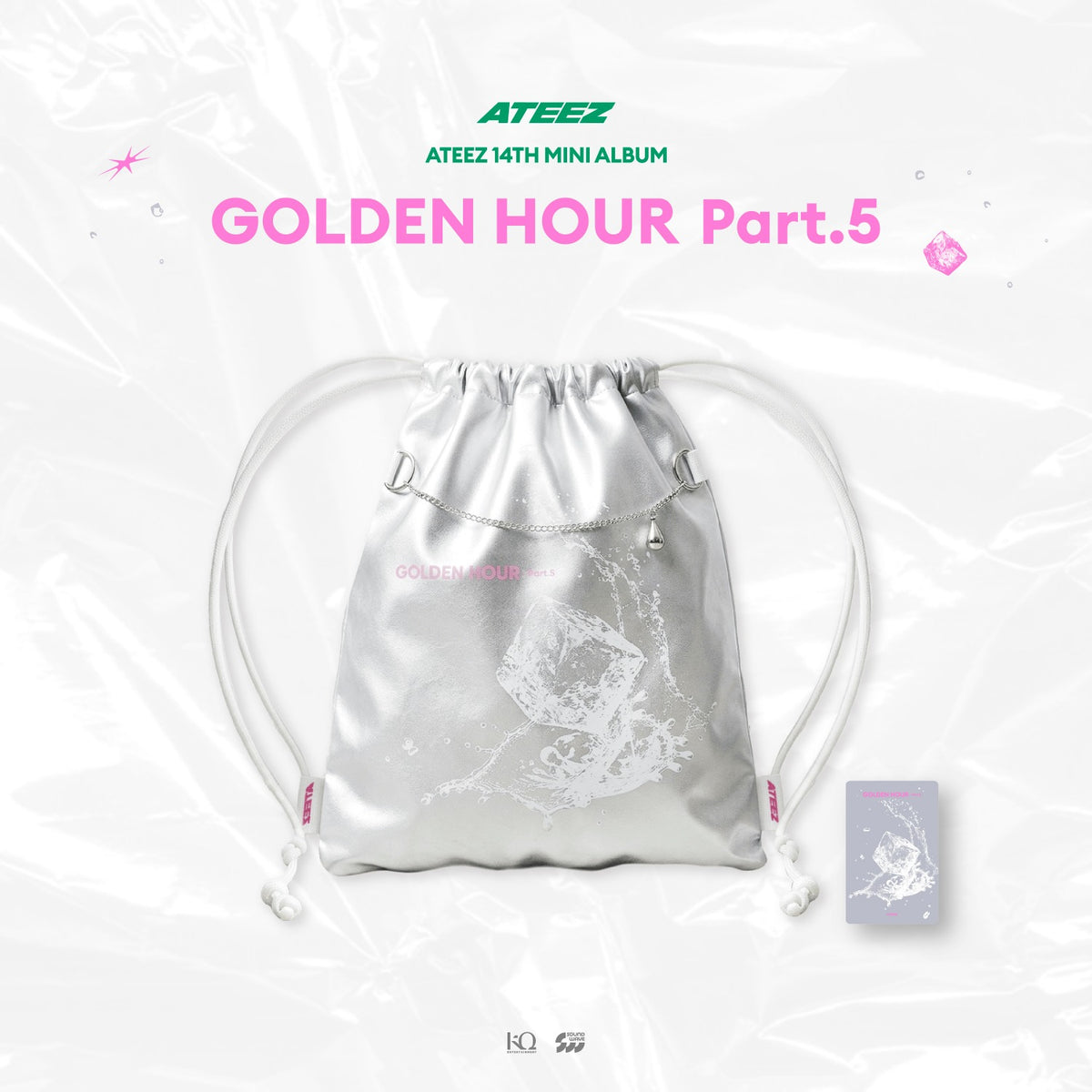 Designed with exclusive GOLDEN HOUR artwork and design elements, this lightweight drawstring bag offers a practical way to carry everyday essentials while showcasing your love for ATEEZ.