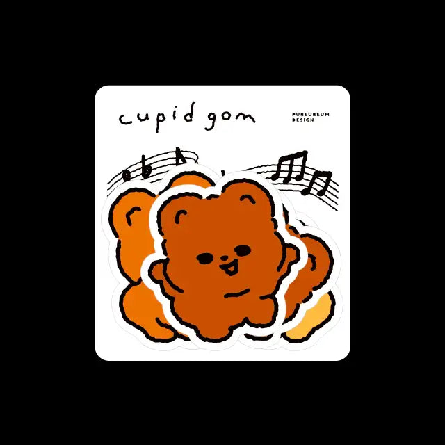 Pureureum Design - Cupid Bear Dance Engraving Sticker