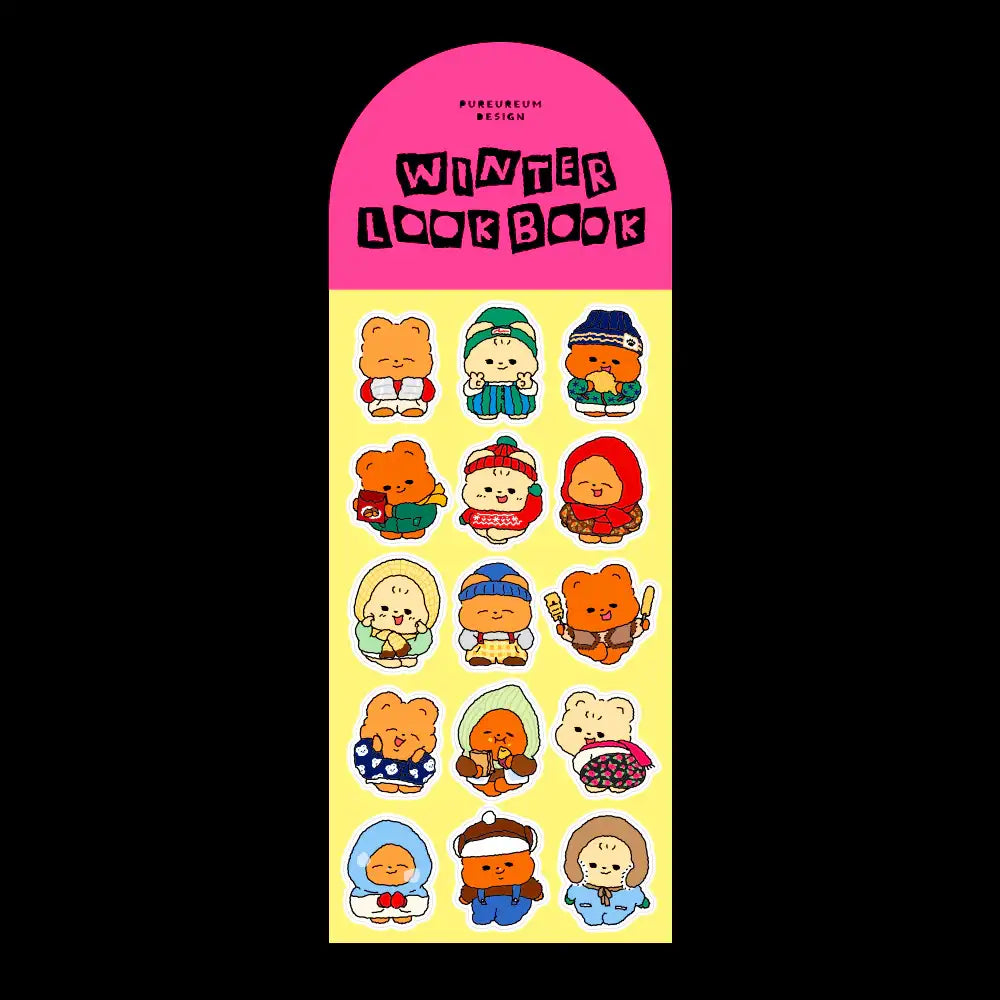 Pureureumdesign - Cupid Bear Winter Lookbook Sticker - Pureureumdesign - Home & Living, Accessories - Harumio