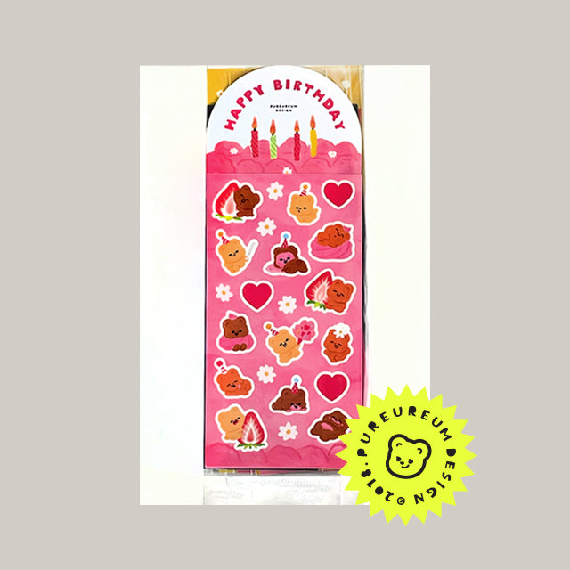Pureureumdesign - Cupid Bear Cake Sticker Pack