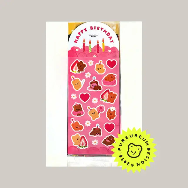 Pureureumdesign - Cupid Bear Cake Sticker Pack - Pureureumdesign - Home & Living, Accessories - Harumio