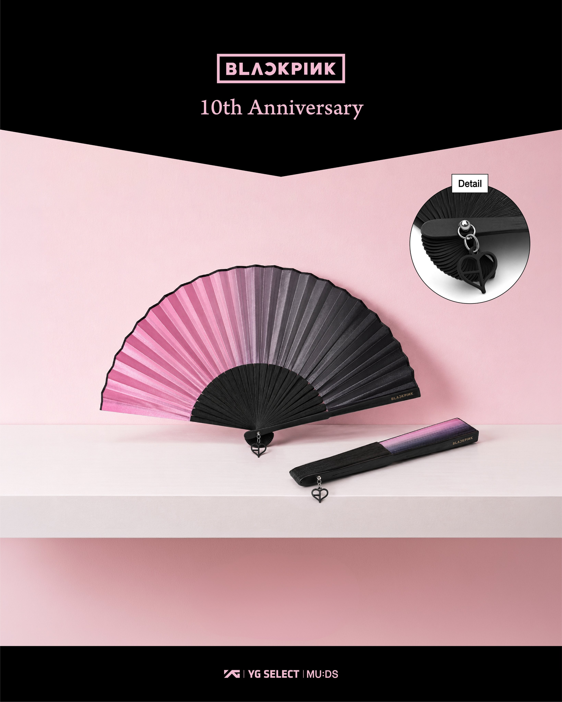 Stay cool in style with the official BLACKPINK x MU:DS – Folding Fan. 