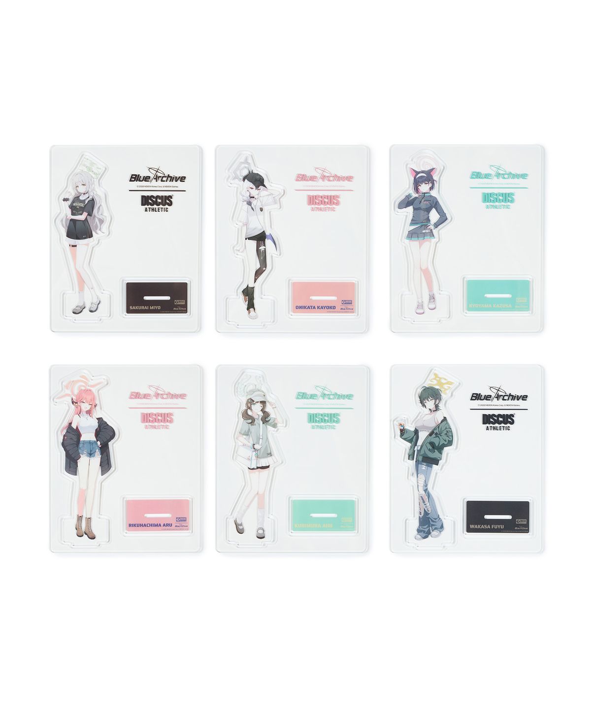 Created as part of the special collaboration, this collectible acrylic stand features character artwork and themed designs inspired by the distinctive world of Blue Archive.