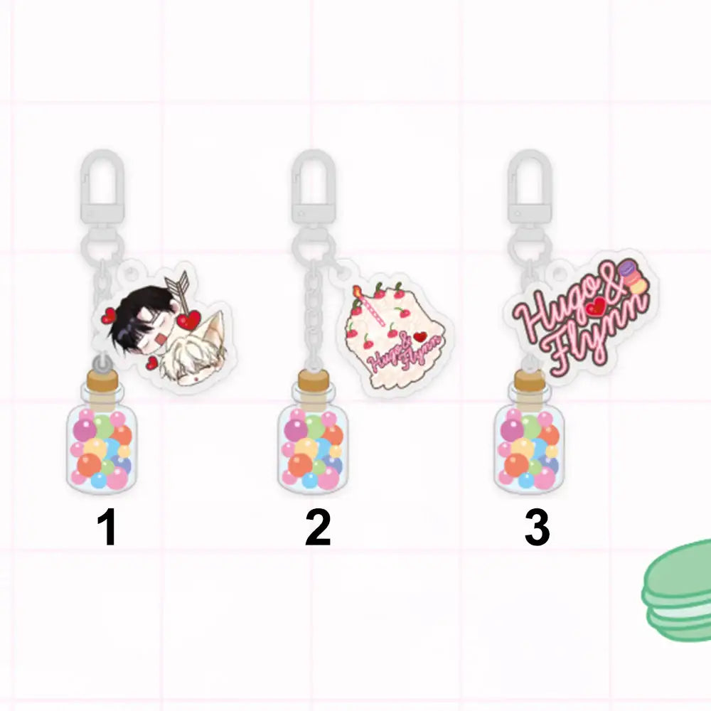The Fox's Love Refresher - Glass Bottle Keyring - V Square - Keyring - Harumio
