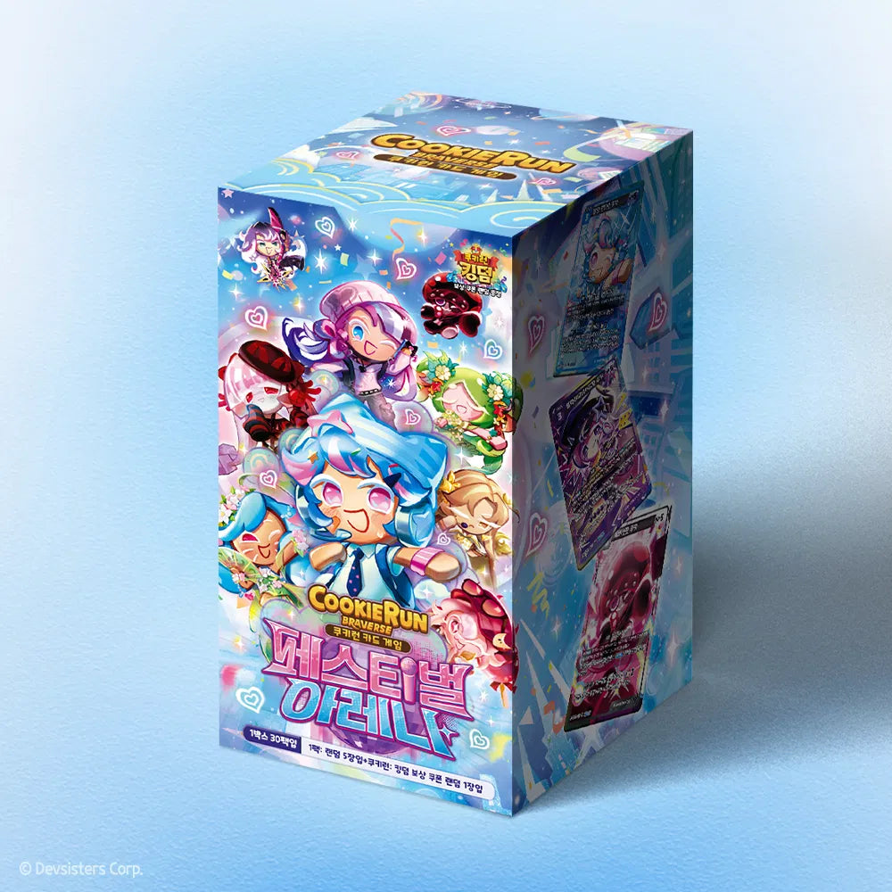 Expand your collection with the Cookie Run: Festival Arena - Bravers Card Game Booster Pack Vol. 12.