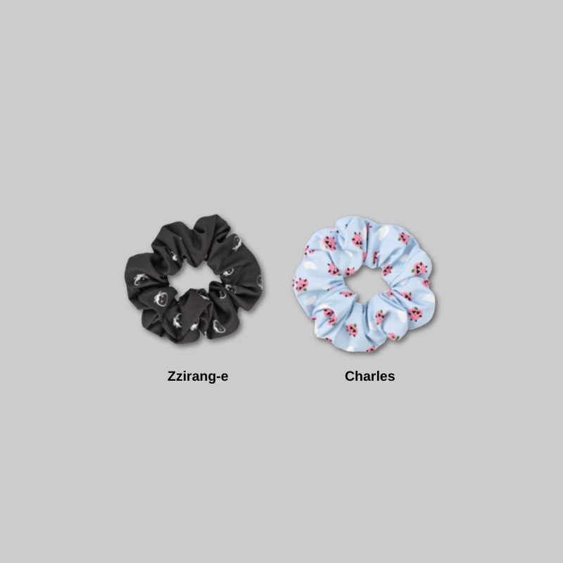 Add a playful character-themed accessory to your everyday hairstyle with the DAY OFF AIRLINE: D.O ZZirang-e &amp; Charles - Hair Scrunchie.