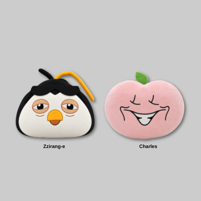 Add a cozy character-themed accent to your space with the DAY OFF AIRLINE: D.O ZZirang-e &amp; Charles - Plush Cushion.