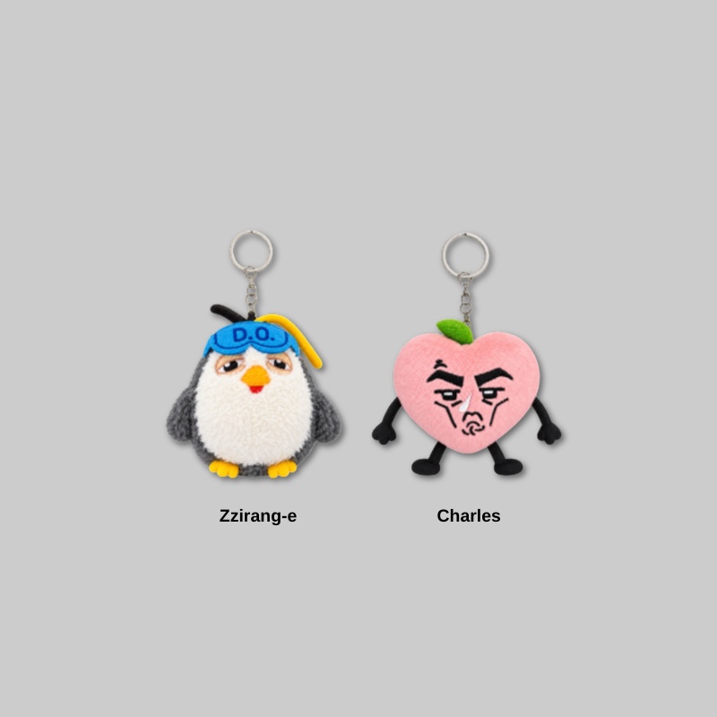 Bring a soft and playful touch to your everyday accessories with the DAY OFF AIRLINE: D.O ZZirang-e &amp; Charles - Plush Keyring.