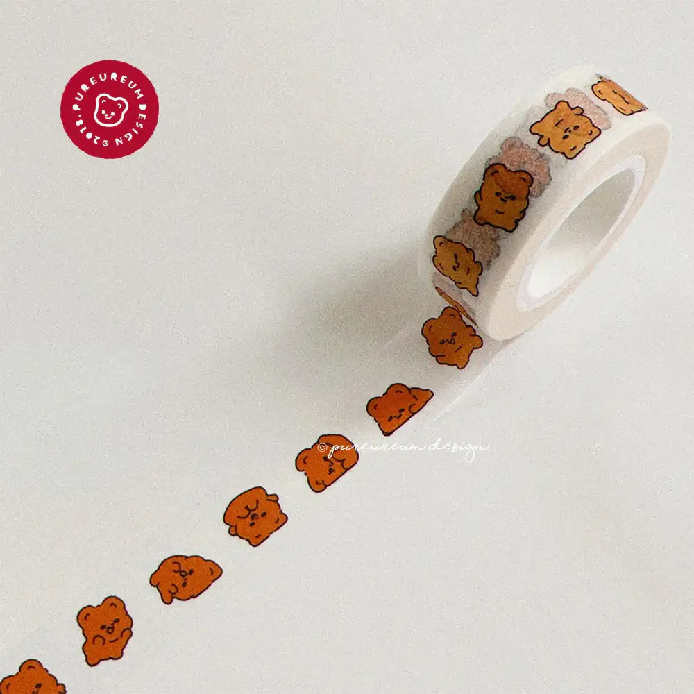 Pureureumdesign - Cupid Bear Somersault Masking Tape (15mm) - Pureureumdesign - Home & Living, Accessories - Harumio