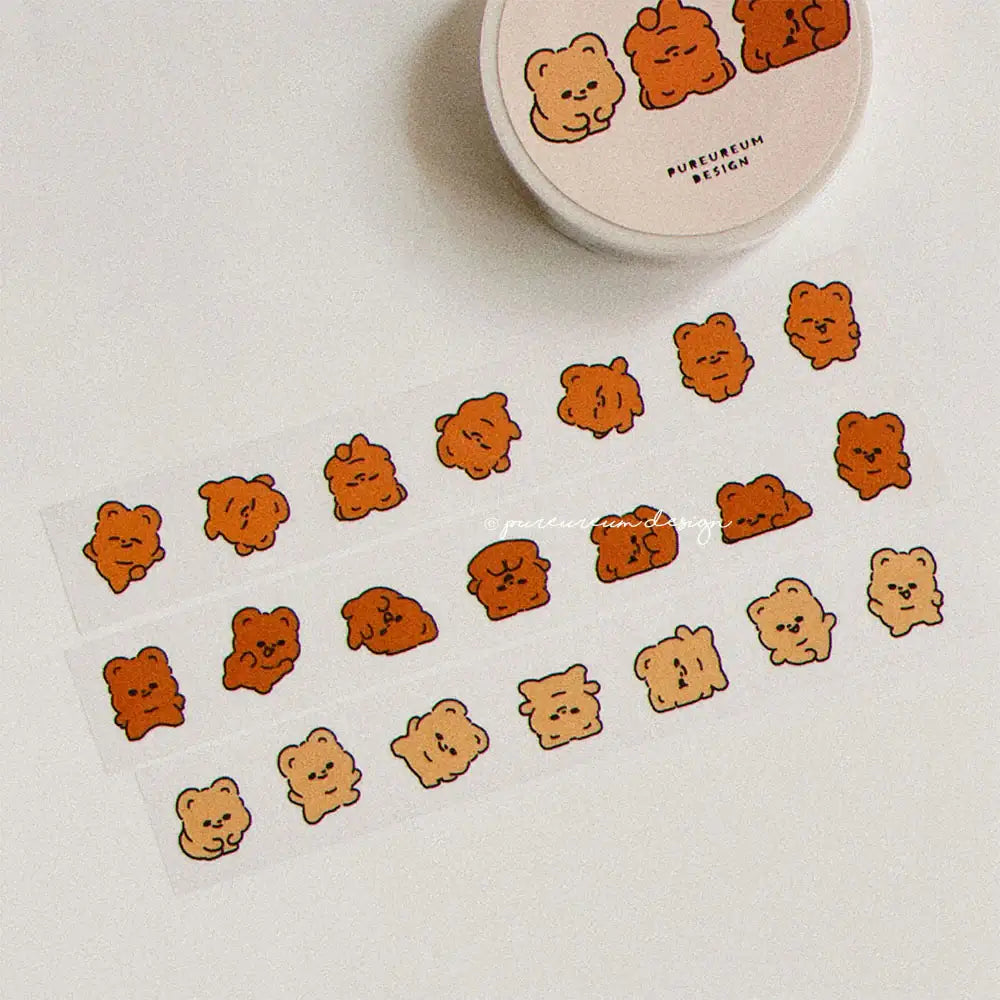Pureureumdesign - Cupid Bear Somersault Masking Tape (15mm) - Pureureumdesign - Home & Living, Accessories - Harumio