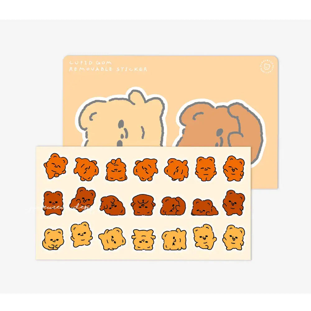 Pureureumdesign - Cupid Bear Somersault Removable Sticker - Pureureumdesign - Home & Living, Accessories - Harumio