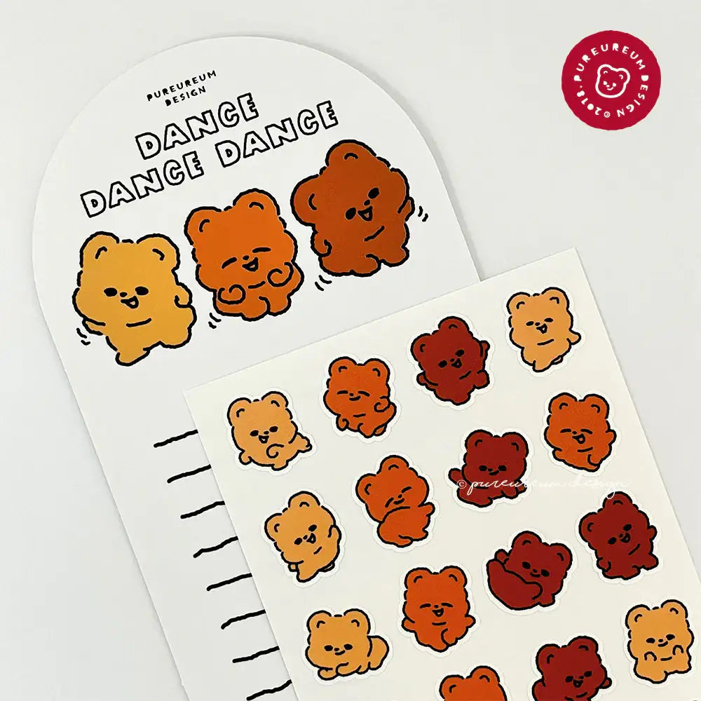 Pureureumdesign - Cupid Bear Dance Dance Dance Sticker - Pureureumdesign - Home & Living, Accessories - Harumio