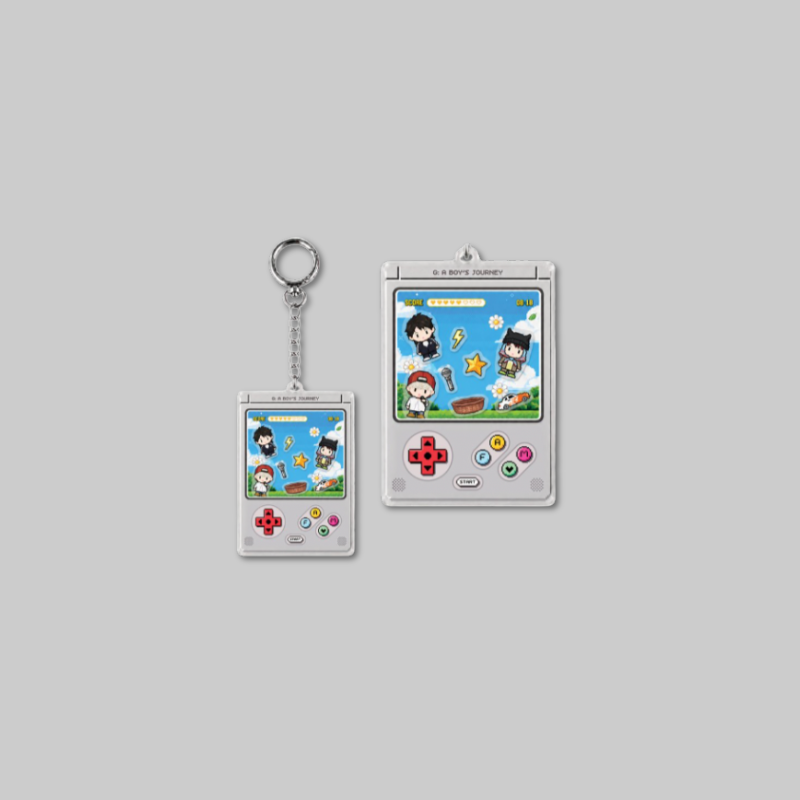 Carry a fun interactive collectible with the official G-DRAGON x FAM POP-UP: G: A BOY'S JOURNEY – Acrylic Shaker Keyring.