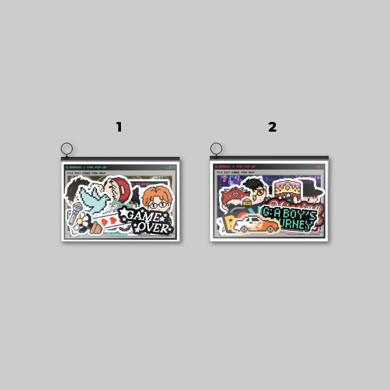 Decorate your everyday essentials with the official G-DRAGON x FAM POP-UP: G: A BOY'S JOURNEY – Sticker Pack.