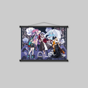 Transform your space with the A2 Suede Tapestry from the HOLOLIVE: Flow Glow x Aniplus collaboration.