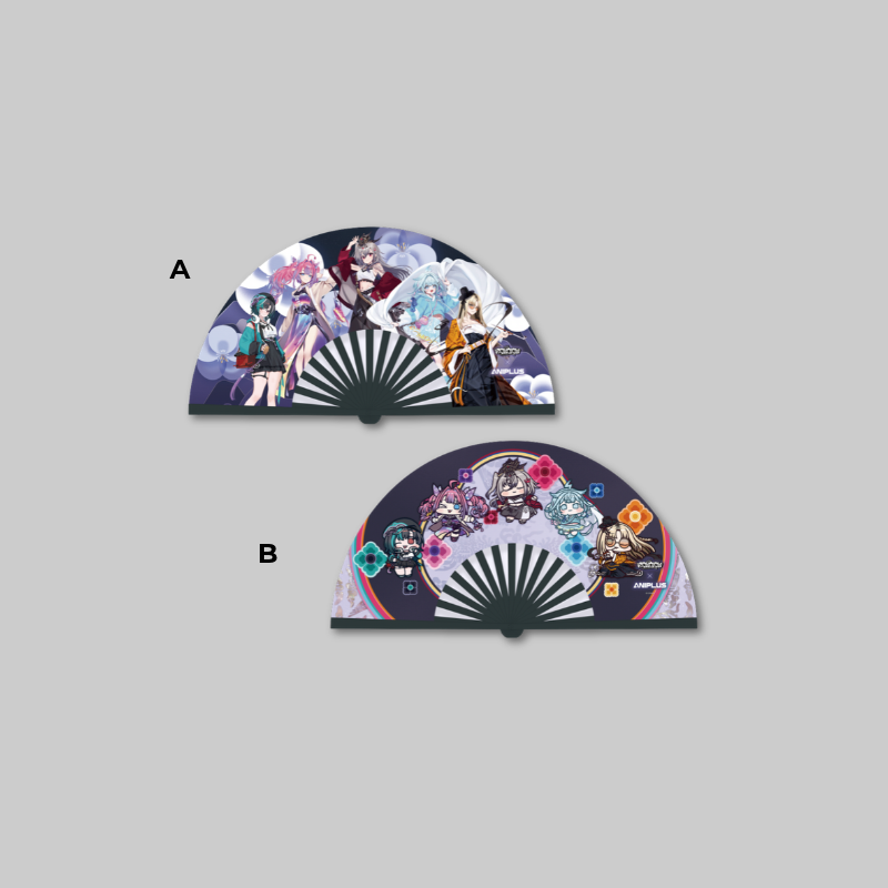 Add a unique touch to your HOLOLIVE: Flow Glow collection with the Traditional Hand Fan from the Flow Glow x Aniplus collaboration.