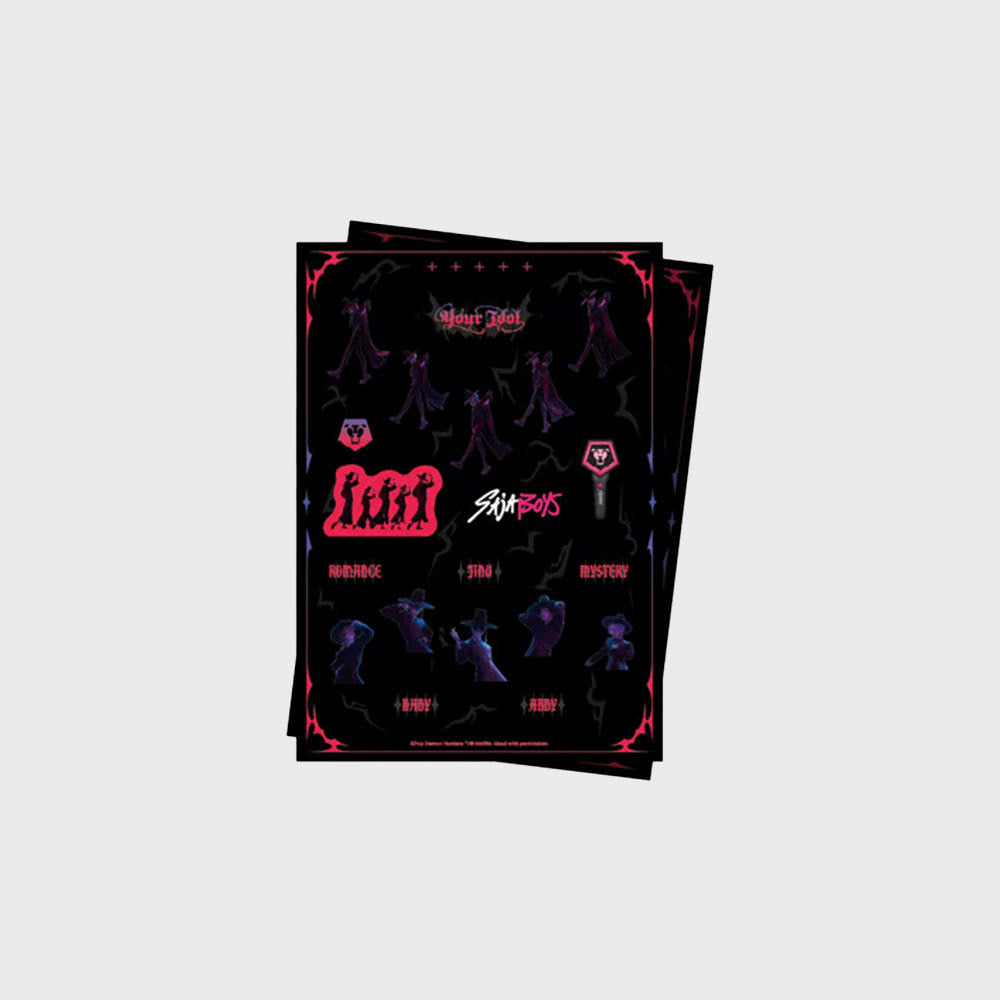 Inspired by the charismatic Saja Boys from KPop Demon Hunters, this collectible deco sticker features vibrant character artwork that lets you decorate notebooks, laptops, phone cases, journals, photocard binders, and more.